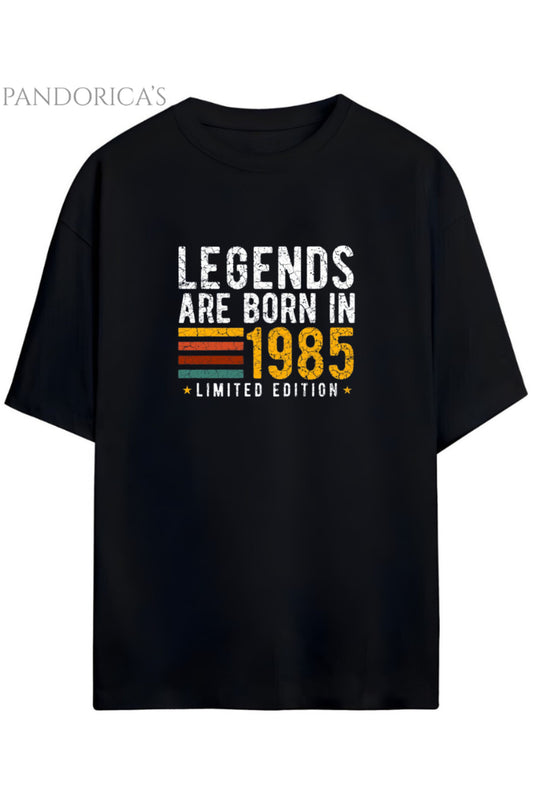 Pandorica's Vintage 1985 Doğum Yılı Baskılı Retro Tasarım Serisi Unisex Pamuklu Tişört