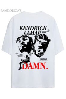 Kendrick Lamar "DAMN" Sırt Baskılı Pamuklu Relaxed Kalıp Unisex Tişört