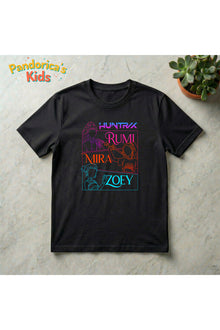 Pandorica's Kpop İblis Avcıları (Demon Hunters) Tasarımı Pamuklu Unisex Çocuk T-shirt