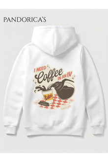 GILMORE GIRLS "I NEED COFFEE IN AN IV" Lorelai Gilmore Tasarımı Yazılı SIRT Baskılı Unisex Kapüşonlu Pamuklu Sweatshirt Hoodie