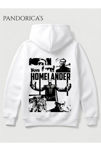 The Boys HOMELANDER Tasarımı Yazılı SIRT Baskılı Unisex Kapüşonlu Pamuklu Sweatshirt Hoodie