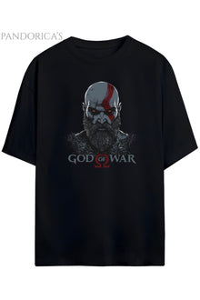 GOD OF WAR Tasarım Serisi KRATOS Baskılı Unisex Pamuklu Relaxed Kalıp Gamer T-shirt