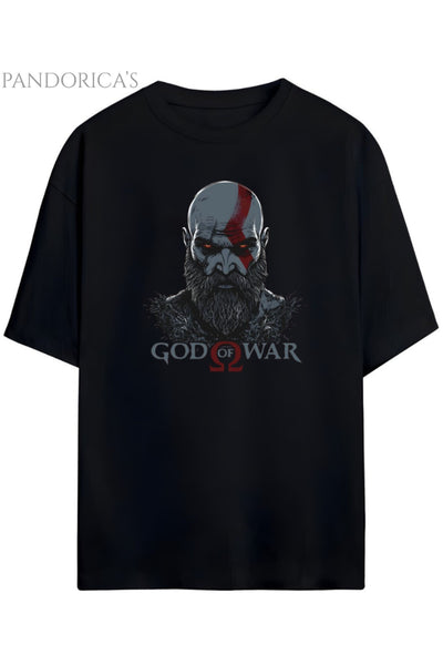 GOD OF WAR Tasarım Serisi KRATOS Baskılı Unisex Pamuklu Relaxed Kalıp Gamer T-shirt