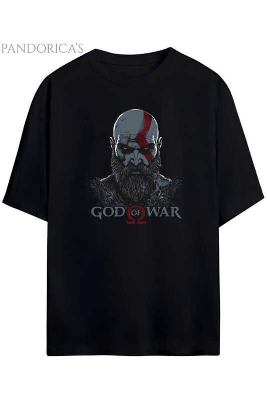 GOD OF WAR Tasarım Serisi KRATOS Baskılı Unisex Pamuklu Relaxed Kalıp Gamer T-shirt