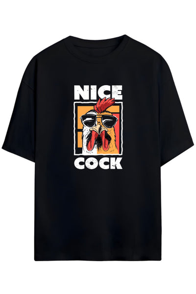 İronik Yazılı Komik Horoz Tasarım Unisex Pamuklu T-shirt
