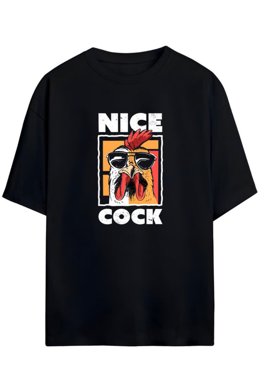İronik Yazılı Komik Horoz Tasarım Unisex Pamuklu T-shirt