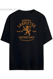 Pandorica's Game of Thrones Tasarımı House Lannister Baskılı Unisex Pamuklu T-shirt
