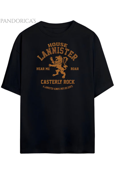 Pandorica's Game of Thrones Tasarımı House Lannister Baskılı Unisex Pamuklu T-shirt