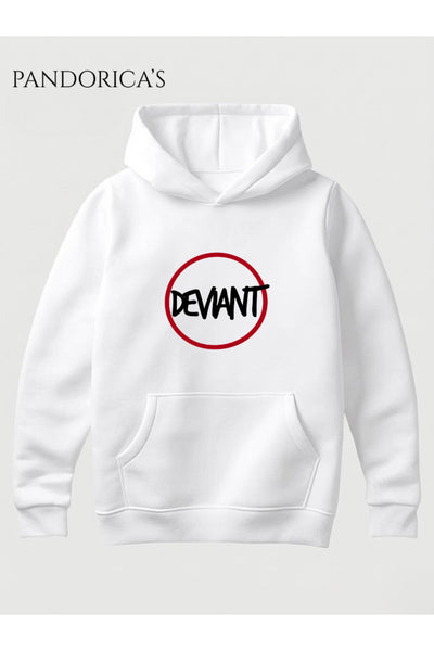 DETROIT: BECOME HUMAN "DEVIANT R19" Tasarımı ÖN VE SIRT Yazılı Baskılı Unisex Kapüşonlu Pamuklu Sweatshirt Hoodie