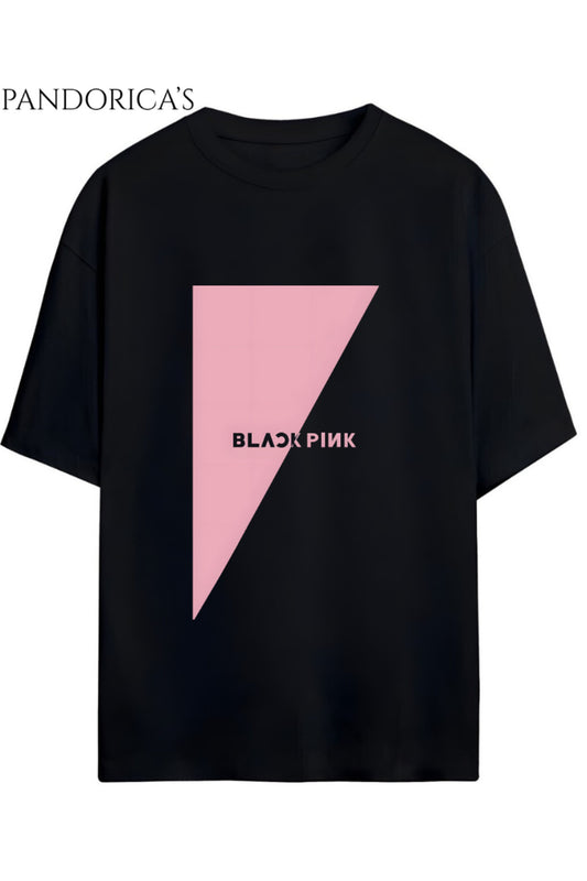BLACKPINK Tasarım Serisi Yazılı Baskılı Unisex Relaxed Kalıp Tişört