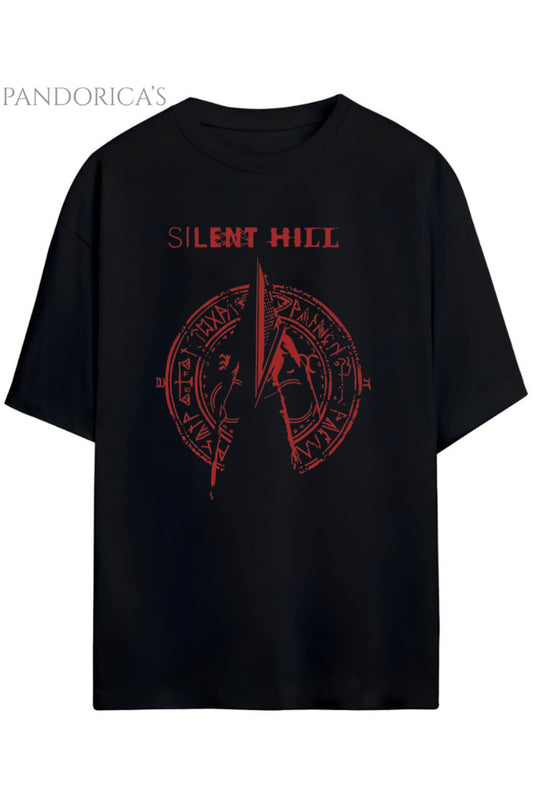 Pandorica's SILENT HILL TAsarımı Baskılı Yazılı Unisex Pamuklu T-shirt