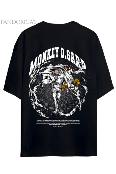 ONE PIECE ÖZEL TASARIM SERİSİ "MONKEY D. GARP" SIRT BASKILI YAZILI UNISEX PAMUKLU TİŞÖRT