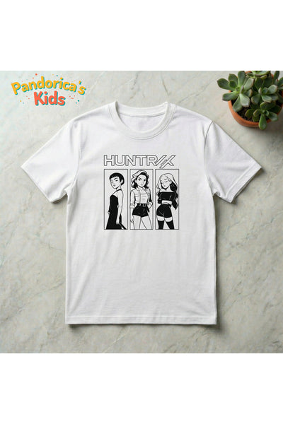 Pandorica's Kpop İblis Avcıları (Demon Hunters) Tasarımı Pamuklu Unisex Çocuk T-shirt