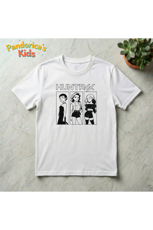 Pandorica's Kpop İblis Avcıları (Demon Hunters) Tasarımı Pamuklu Unisex Çocuk T-shirt