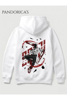 CHAINSAW MAN Anime Manga Tasarım Serisi Yazılı SIRT Baskılı Unisex Kapüşonlu Pamuklu Sweatshirt Hoodie