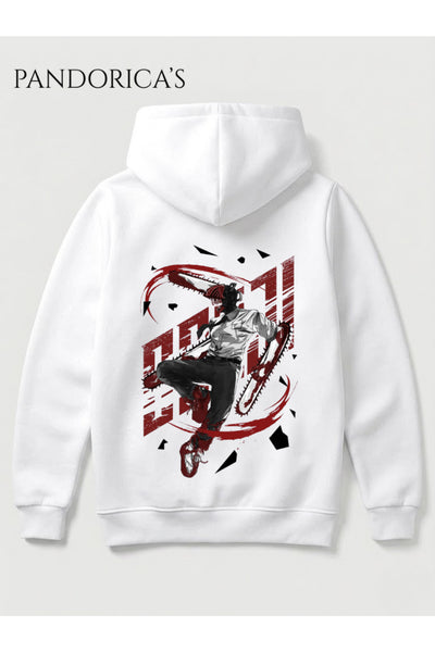 CHAINSAW MAN Anime Manga Tasarım Serisi Yazılı SIRT Baskılı Unisex Kapüşonlu Pamuklu Sweatshirt Hoodie