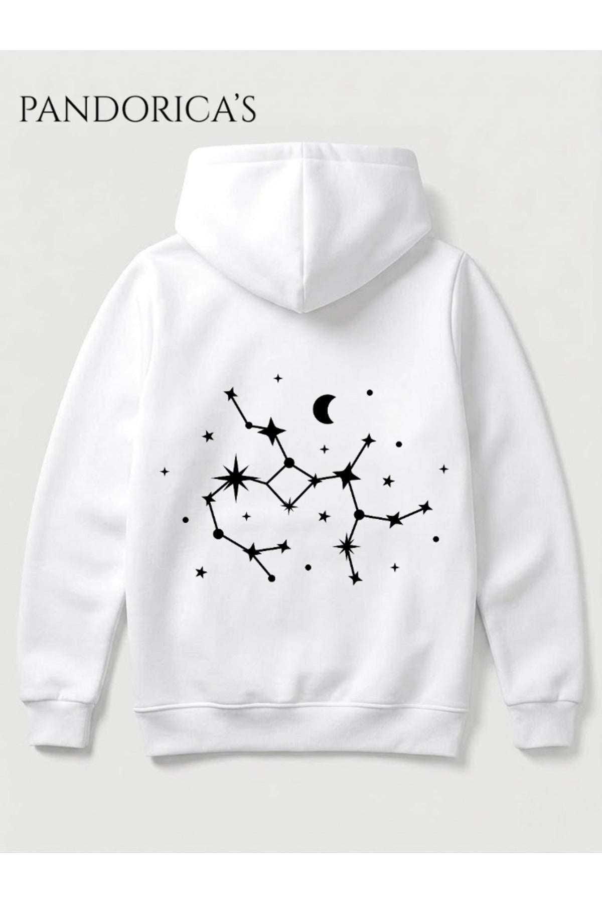 Yay Burcu Zodyak Takımyıldız Sırt Ve Göğüs Baskılı Kapüşonlu Pamuklu Sweatshirt – Sagittarius (Hoodie)