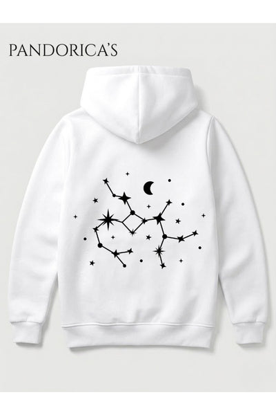 Yay Burcu Zodyak Takımyıldız Sırt Ve Göğüs Baskılı Kapüşonlu Pamuklu Sweatshirt – Sagittarius (Hoodie)