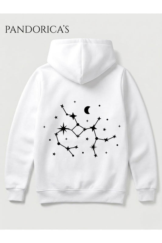 Yay Burcu Zodyak Takımyıldız Sırt Ve Göğüs Baskılı Kapüşonlu Pamuklu Sweatshirt – Sagittarius (Hoodie)