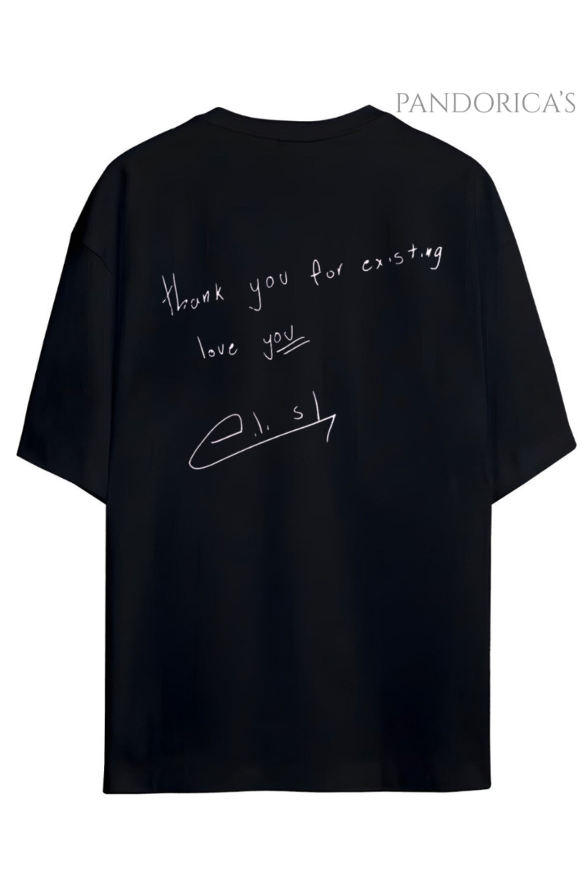 Pandorica's Billie Eilish Sırt Ve Ön Baskılı Tasarım Unisex Pamuklu T-Shirt Ve