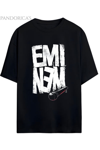 EMINEM TASARIMI BASKILI YAZILI PAMUKLU UNISEX TİŞÖRT