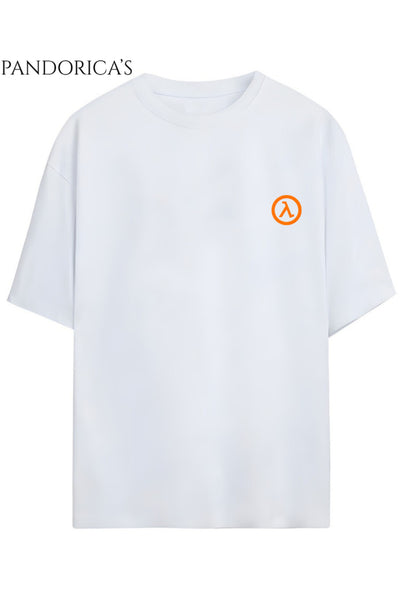Half Life Tasarım Serisi "BLACK MESA" Sırt ve Göğüs Baskılı Yazılı Pamuklu Relaxed Kalıp Gamer T-shirt