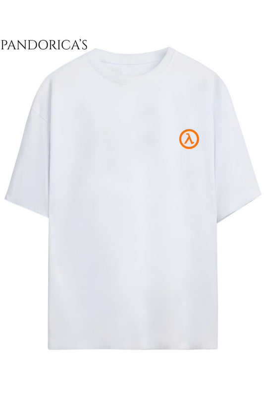 Half Life Tasarım Serisi "BLACK MESA" Sırt ve Göğüs Baskılı Yazılı Pamuklu Relaxed Kalıp Gamer T-shirt