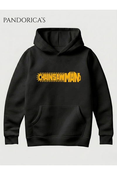 CHAINSAW MAN Anime Manga Tasarım Serisi Yazılı Baskılı Unisex Kapüşonlu Pamuklu Sweatshirt Hoodie