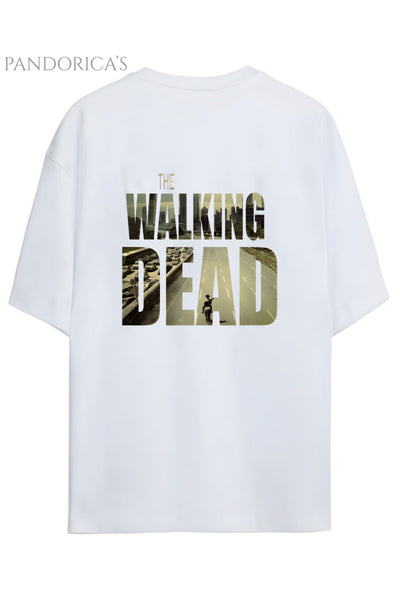 The Walking Dead Yazılı Sırt Baskılı Pamuklu Relaxed Kalıp Unisex Tişört