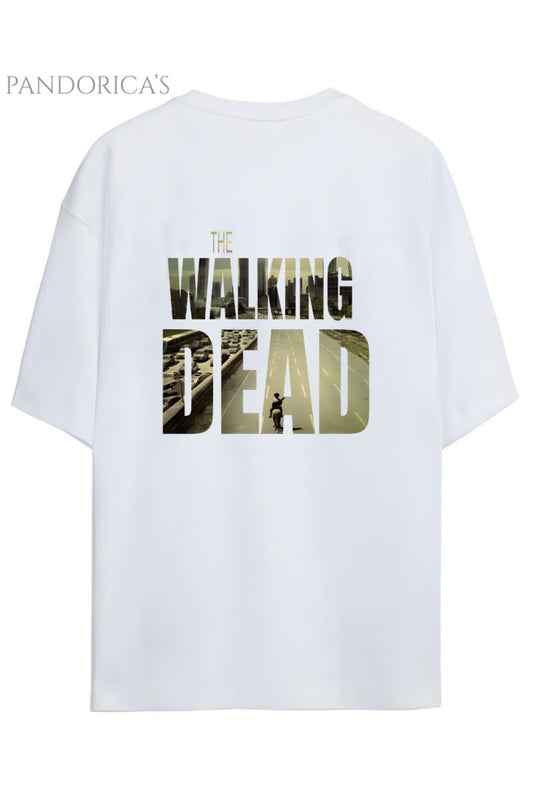 The Walking Dead Yazılı Sırt Baskılı Pamuklu Relaxed Kalıp Unisex Tişört