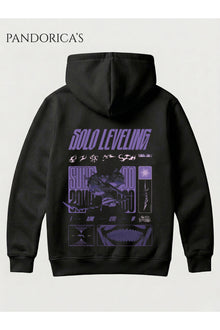 SOLO LEVELING ANİME SUNG JİNWOO Tasarımı Yazılı SIRT Baskılı Yazılı Baskılı Unisex Kapüşonlu Pamuklu Sweatshirt Hoodie