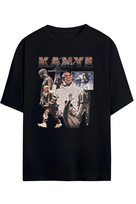 Kanye West Tasarımı Baskılı Yazılı Pamuklu Unisex T-shirt