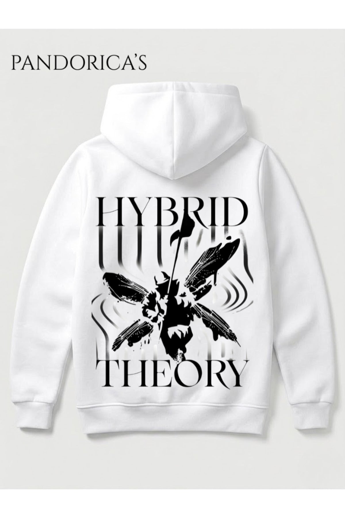 Linkin Park "Hybrid Theory" Tasarımı Yazılı Sırt Ve Ön Baskılı Unisex Kapüşonlu Pamuklu Sweatshirt Hoodie
