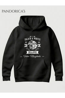 Game Of Thrones House Black & White Tasarımı Unisex Kapüşonlu Pamuklu Sweatshirt (Hoodie)