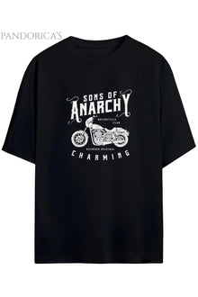 Sons Of Anarchy Motorcu Stili Baskılı Pamuklu Relaxed Kalıp Siyah Unisex Tişört