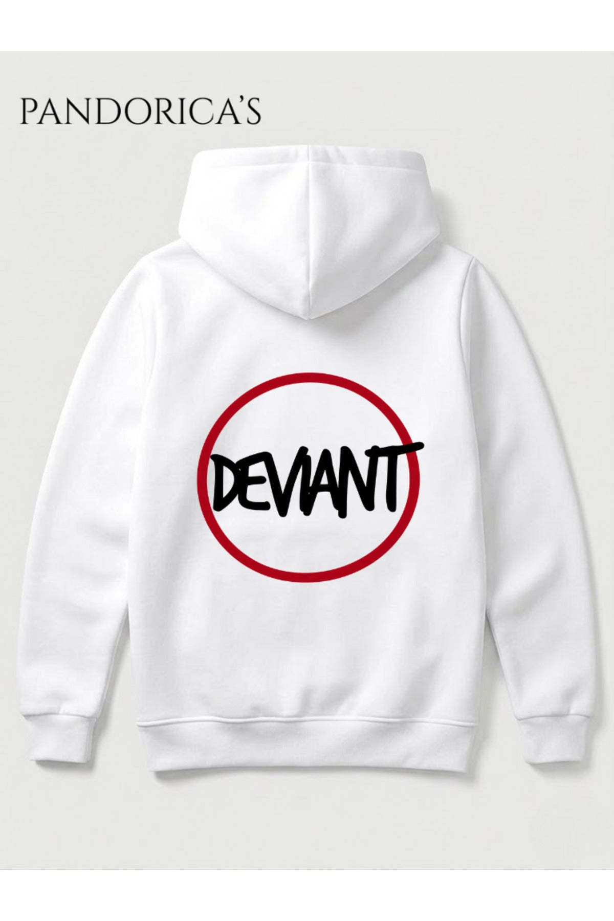 Beyaz Detroit: Become Human Tasarımı "Ignore/Obey Deviant" Yazılı Sırt Ve Ön Baskılı Unisex Kapüşonlu Pamuklu Sweatshirt Hoodie - 149