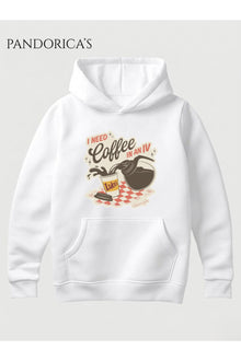 GILMORE GIRLS "I NEED COFFEE IN AN IV" Lorelai Gilmore Kahve Tasarımı Yazılı Baskılı Unisex Kapüşonlu Pamuklu Sweatshirt Hoodie