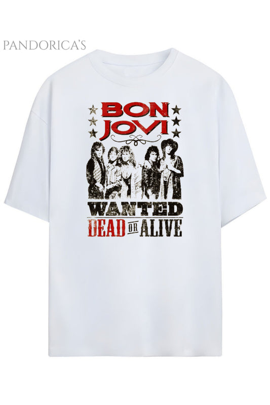 Pandorica's Bon Jovi Tasarımı Unisex Pamuklu T-shirt