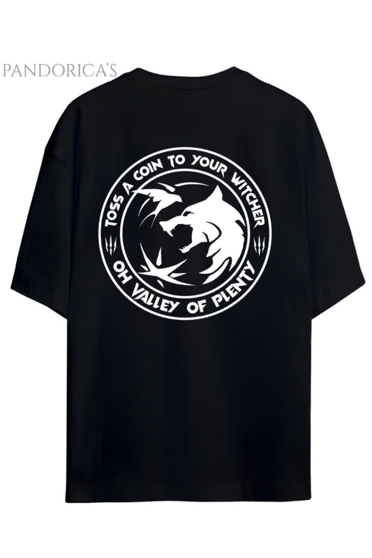 Pandorica's THE WITCHER Tasarımı Sırt Baskılı Unisex Pamuklu T-shirt