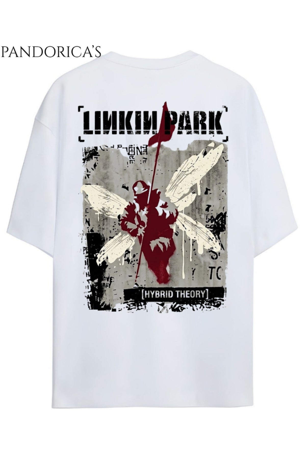 Linkin Park "Hybrid Theory" Albüm Tasarımı Yazılı Sırt Ve Ön Baskılı Unisex Pamuklu T-Shirt