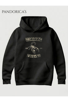 SCORPIONS Tasarımı Yazılı Baskılı Unisex Kapüşonlu Pamuklu Kanguru Cepli Sweatshirt Hoodie
