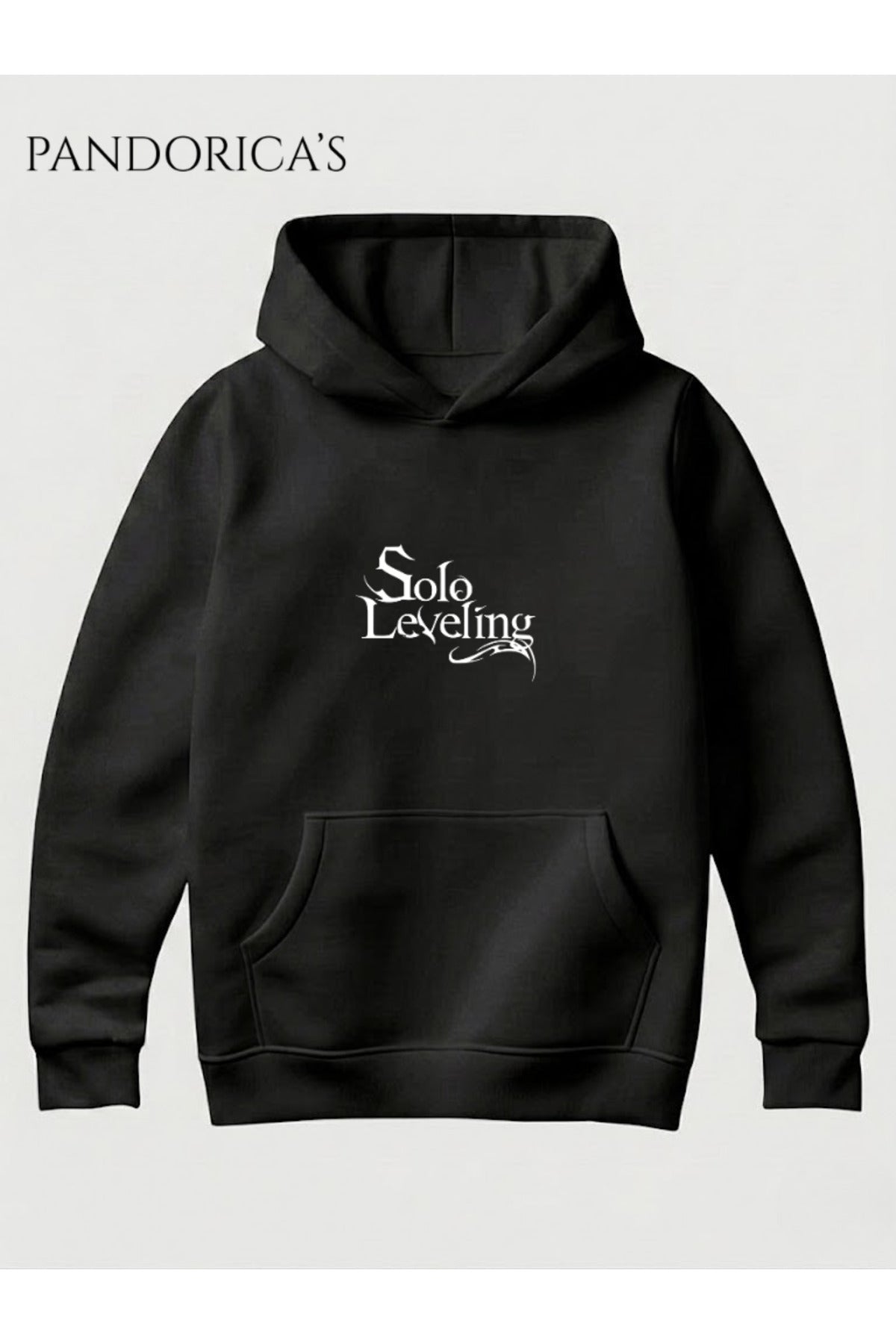 Solo Leveling Anime Sung Jinwoo "Beru" (Karınca Kral) Tasarımı Yazılı Sırt Ve Ön Baskılı Unisex Kapüşonlu Pamuklu Sweatshirt Hoodie