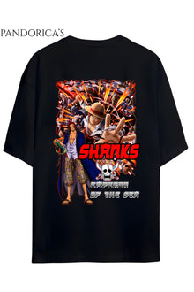 ONE PIECE TASARIM SERİSİ "SHANKS" SIRT BASKILI YAZILI UNISEX PAMUKLU TİŞÖRT