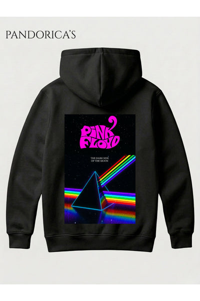 PINK FLOYD Tasarımı Yazılı Sırt Baskılı Unisex Kapüşonlu Sweatshirt Pamuklu Hoodie