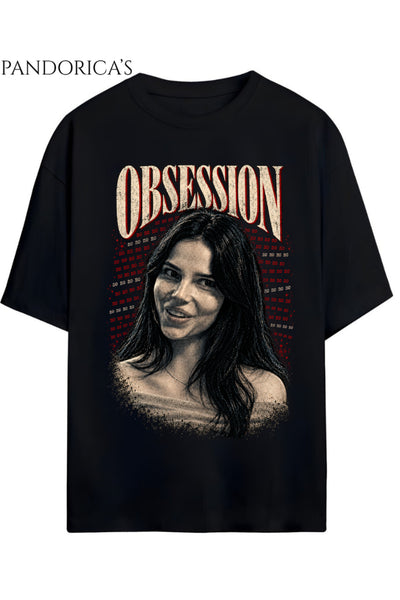 OBSESSION Tasarımı Yazılı Baskılı Pamuklu Relaxed Kalıp Unisex T-shirt