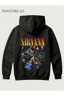 NIRVANA Efsanevi UNPLUGGED Performansı (1993) Tasarımı Yazılı SIRT Baskılı Unisex Kapüşonlu Pamuklu Sweatshirt Hoodie