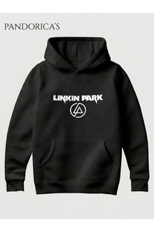 Linkin Park Tasarımı Yazılı Baskılı Unisex Kapüşonlu Pamuklu Sweatshirt Hoodie