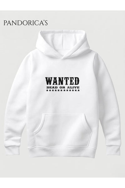 Red Dead Redemption 2 Arthur Morgan "WANTED DEAD OR ALIVE" Tasarımı Yazılı SIRT VE ÖN Baskılı Unisex Kapüşonlu Pamuklu Sweatshirt Hoodie