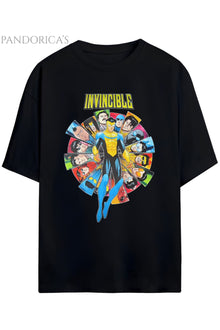 INVINCIBLE YAZILI BASKILI PAMUKLU RELAXED KALIP UNISEX TİŞÖRT