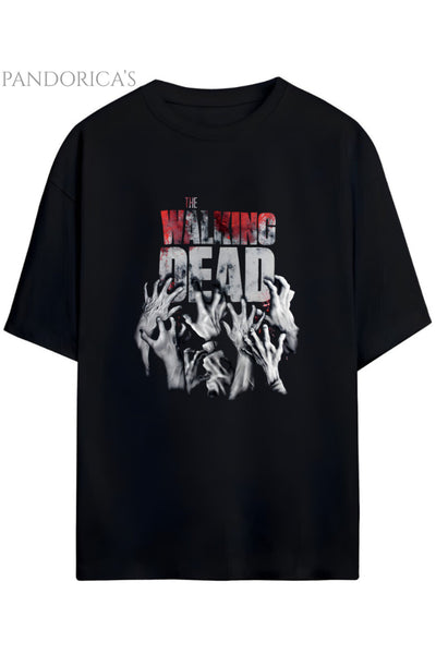 The Walking Dead Yazılı Baskılı Pamuklu Relaxed Kalıp Unisex Tişört